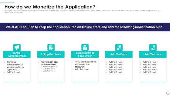 New Application Investment Presentation How Do We Monetize The Application Mockup PDF New Application Investment Presentation How Do We Monetize The Application Mockup PDF