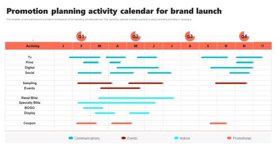 New Brand Introduction Plan Promotion Planning Activity Calendar For Brand Launch Download PDF New Brand Introduction Plan Promotion Planning Activity Calendar For Brand Launch Download PDF