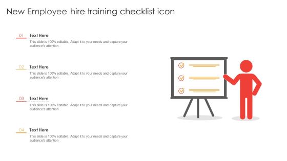 New Employee Hire Training Checklist Icon Ppt Designs Download PDF