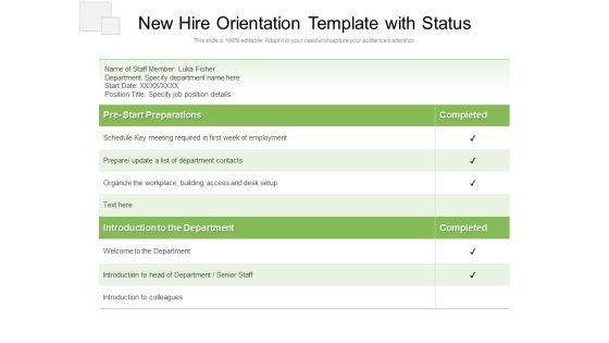 New Hire Orientation Template With Status Ppt PowerPoint Presentation File Samples PDF New Hire Orientation Template With Status Ppt PowerPoint Presentation File Samples PDF