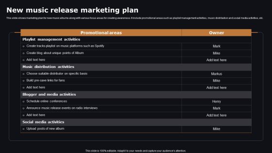 New Music Release Marketing Plan Mockup PDF