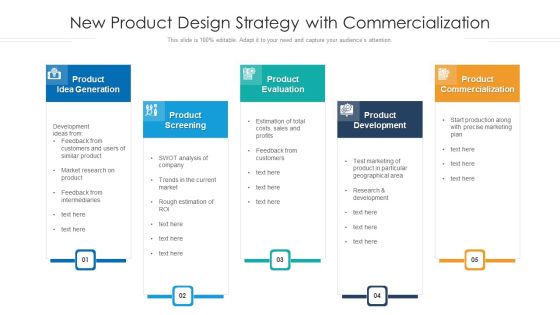 New Product Design Strategy With Commercialization Ppt Professional Show PDF New Product Design Strategy With Commercialization Ppt Professional Show PDF