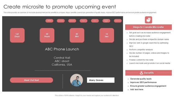 New Product Launch Event Management Activities Create Microsite To Promote Upcoming Event Download PDF New Product Launch Event Management Activities Create Microsite To Promote Upcoming Event Download PDF