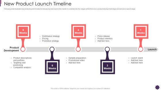 New Product Launch Timeline Brand Techniques Structure Guidelines PDF