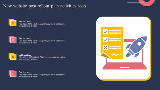 New Website Post Rollout Plan Activities Icon Slides PDF New Website Post Rollout Plan Activities Icon Slides PDF