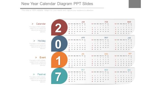 New Year Calendar Diagram Ppt Slides New Year Calendar Diagram Ppt Slides