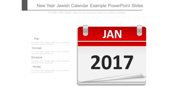 New Year Jewish Calendar Example Powerpoint Slides