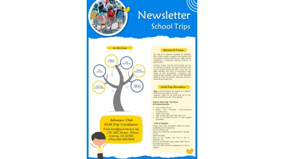 Newsletter For School Trips PDF Document PPT Template Newsletter For School Trips PDF Document PPT Template