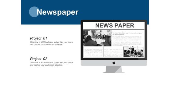 Newspaper And Project Ppt PowerPoint Presentation Layouts Slide Portrait