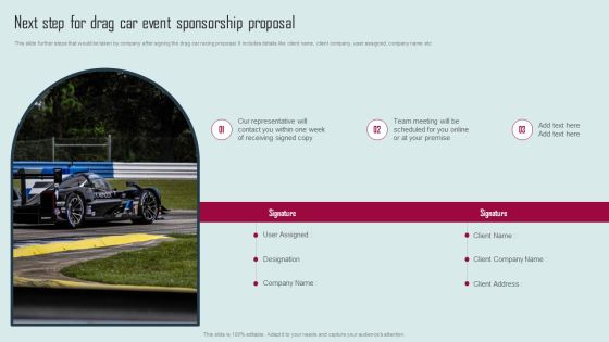 Next Step For Drag Car Event Sponsorship Proposal Sample PDF Next Step For Drag Car Event Sponsorship Proposal Sample PDF