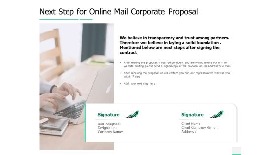 Next Step For Online Mail Corporate Proposal Ppt Outline Structure PDF Next Step For Online Mail Corporate Proposal Ppt Outline Structure PDF