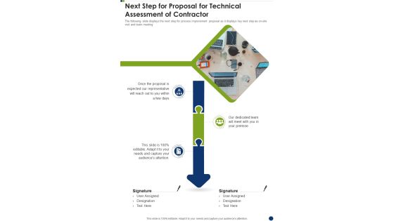 Next Step For Proposal For Technical Assessment Of Contractor One Pager Sample Example Document Next Step For Proposal For Technical Assessment Of Contractor One Pager Sample Example Document