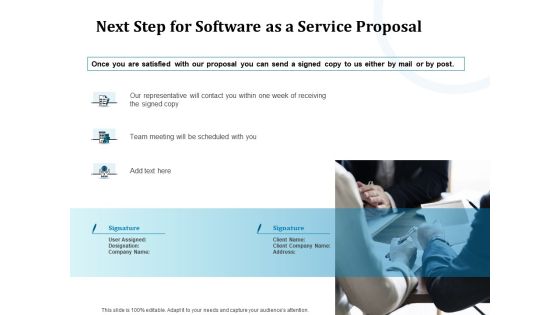 Next Step For Software As A Service Proposal Ppt Summary Master Slide PDF