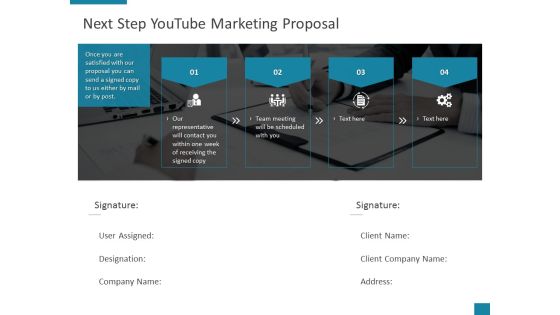 Next Step Youtube Marketing Proposal Ppt PowerPoint Presentation Infographics Clipart Images