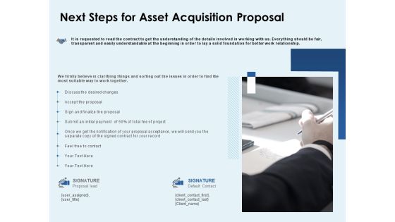 Next Steps For Asset Acquisition Proposal Ppt PowerPoint Presentation Outline Demonstration Next Steps For Asset Acquisition Proposal Ppt PowerPoint Presentation Outline Demonstration