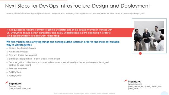 Next Steps For Devops Infrastructure Design And Deployment Clipart PDF Next Steps For Devops Infrastructure Design And Deployment Clipart PDF