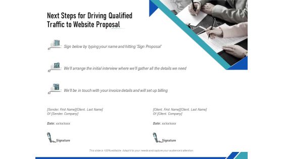 Next Steps For Driving Qualified Traffic To Website Proposal Ppt PowerPoint Presentation Summary Mockup PDF