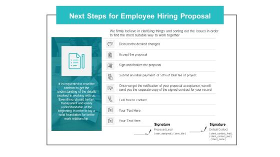 Next Steps For Employee Hiring Proposal Ppt PowerPoint Presentation Summary Design Templates