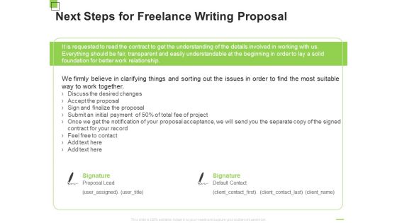 Next Steps For Freelance Writing Proposal Ppt Infographic Template Gridlines PDF Next Steps For Freelance Writing Proposal Ppt Infographic Template Gridlines PDF