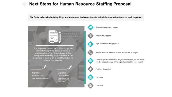 Next Steps For Human Resource Staffing Proposal Ppt PowerPoint Presentation File Design Ideas