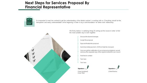 Next Steps For Services Proposal By Financial Representative Mockup PDF Next Steps For Services Proposal By Financial Representative Mockup PDF