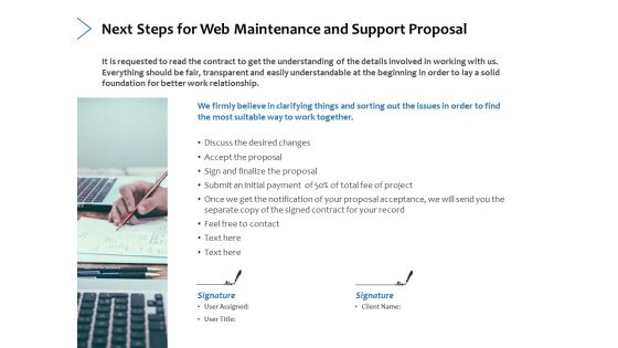 Next Steps For Web Maintenance And Support Proposal Ppt PowerPoint Presentation Diagram Lists Next Steps For Web Maintenance And Support Proposal Ppt PowerPoint Presentation Diagram Lists