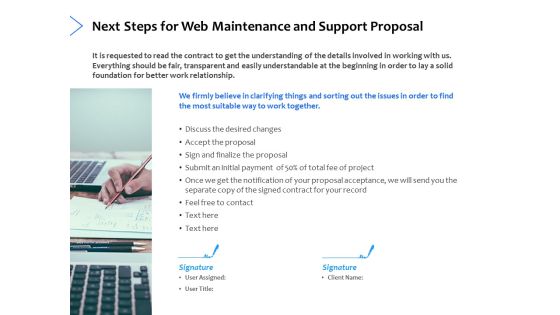 Next Steps For Web Maintenance And Support Proposal Ppt PowerPoint Presentation Infographic Template Objects Next Steps For Web Maintenance And Support Proposal Ppt PowerPoint Presentation Infographic Template Objects