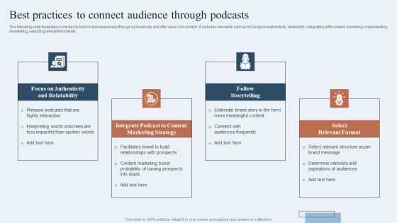 Niche Marketing Guide To Target Specific Customer Groups Best Practices To Connect Audience Through Podcasts Infographics PDF