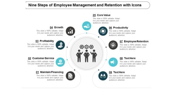 Nine Steps Of Employee Management And Retention With Icons Ppt Powerpoint Presentation Example File Nine Steps Of Employee Management And Retention With Icons Ppt Powerpoint Presentation Example File