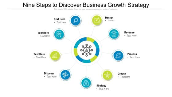 Nine Steps To Discover Business Growth Strategy Ppt Powerpoint Presentation Gallery Clipart Images PDF