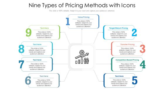 Nine Types Of Pricing Methods With Icons Ppt PowerPoint Presentation File Information PDF