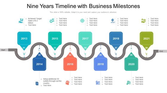 Nine Years Timeline With Business Milestones Ppt PowerPoint Presentation Gallery Styles PDF Nine Years Timeline With Business Milestones Ppt PowerPoint Presentation Gallery Styles PDF