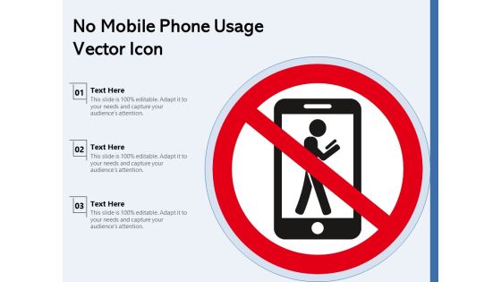 No Mobile Phone Usage Vector Icon Ppt PowerPoint Presentation File Designs PDF