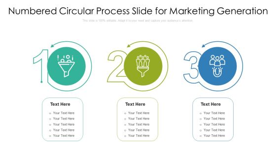 Numbered Circular Process Slide For Marketing Generation Introduction PDF