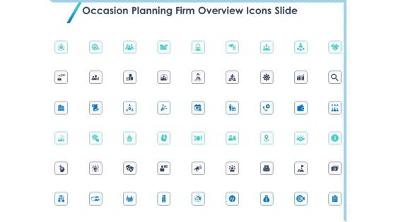 Occasion Planning Firm Overview Icons Slide Ppt Gallery Format Ideas PDF