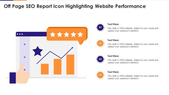 Off Page SEO Report Icon Highlighting Website Performance Summary PDF Off Page SEO Report Icon Highlighting Website Performance Summary PDF