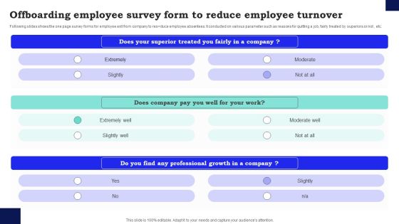 Offboarding Employee Survey Form To Reduce Employee Turnover Survey SS Offboarding Employee Survey Form To Reduce Employee Turnover Survey SS