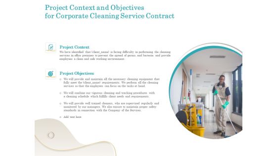 Office Cleaning Service Project Context And Objectives For Corporate Cleaning Service Contract Designs PDF