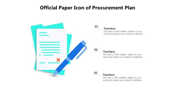 Official Paper Icon Of Procurement Plan Ppt PowerPoint Presentation Icon Example File PDF