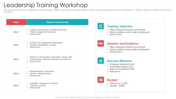 Official Team Collaboration Plan Leadership Training Workshop Summary PDF Official Team Collaboration Plan Leadership Training Workshop Summary PDF