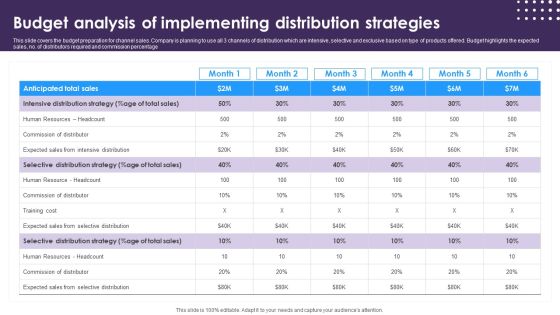 Omnichannel Distribution System To Satisfy Customer Needs Budget Analysis Of Implementing Distribution Strategies Icons PDF Omnichannel Distribution System To Satisfy Customer Needs Budget Analysis Of Implementing Distribution Strategies Icons PDF