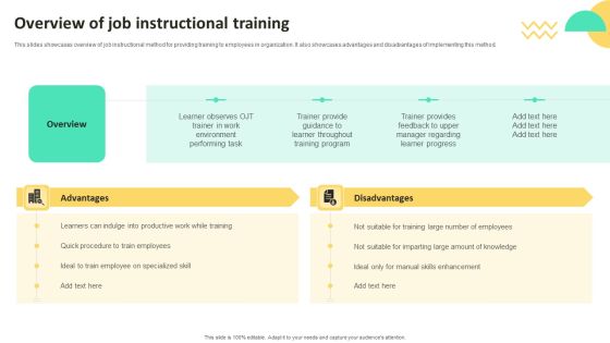 On Job Staff Training Program For Skills Advancement Overview Of Job Instructional Training Microsoft PDF On Job Staff Training Program For Skills Advancement Overview Of Job Instructional Training Microsoft PDF
