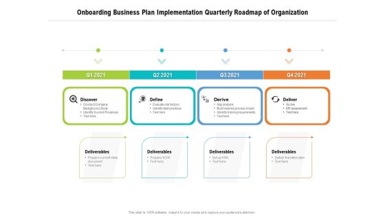 Onboarding Business Plan Implementation Quarterly Roadmap Of Organization Icons Onboarding Business Plan Implementation Quarterly Roadmap Of Organization Icons