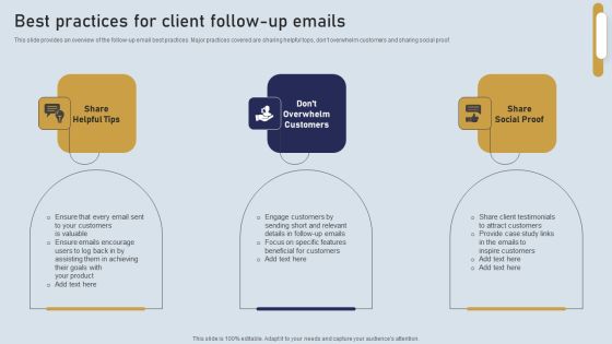 Onboarding Journey For Effective Client Communication Best Practices For Client Follow Up Emails Portrait PDF Onboarding Journey For Effective Client Communication Best Practices For Client Follow Up Emails Portrait PDF