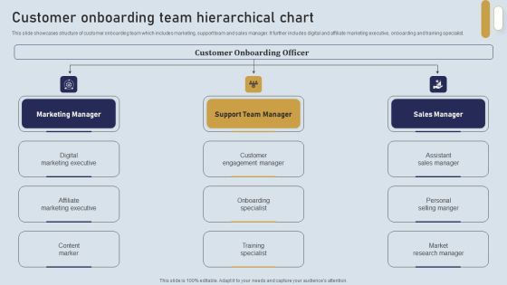 Onboarding Journey For Effective Client Communication Customer Onboarding Team Hierarchical Chart Graphics PDF Onboarding Journey For Effective Client Communication Customer Onboarding Team Hierarchical Chart Graphics PDF
