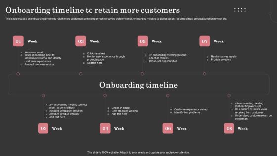 Onboarding Timeline To Retain More Customers Ppt Layouts Background Images PDF Onboarding Timeline To Retain More Customers Ppt Layouts Background Images PDF