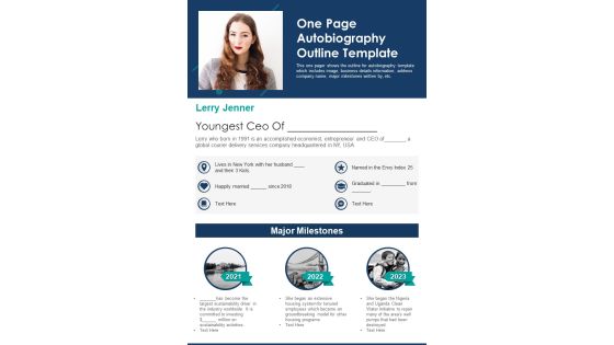 One Page Autobiography Outline Template PDF Document PPT Template One Page Autobiography Outline Template PDF Document PPT Template