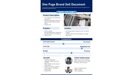 One Page Brand Sell Document PDF Document PPT Template One Page Brand Sell Document PDF Document PPT Template