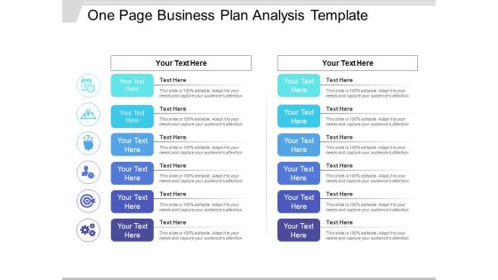 One Page Business Plan Analysis Template Ppt PowerPoint Presentation Model Objects PDF