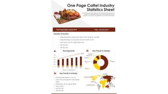 One Page Cattel Industry Statistics Sheet PDF Document PPT Template One Page Cattel Industry Statistics Sheet PDF Document PPT Template